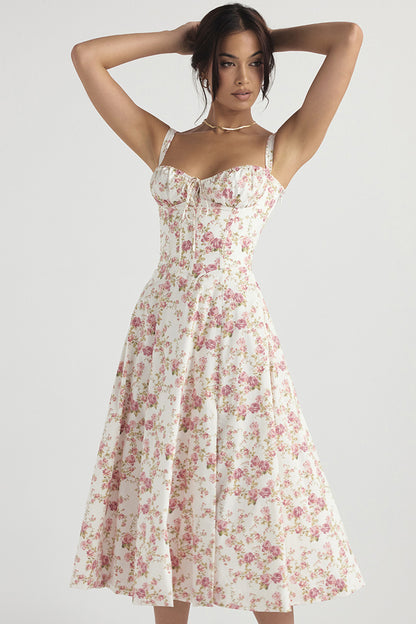 Adjustable Strap Ramie Long Dress