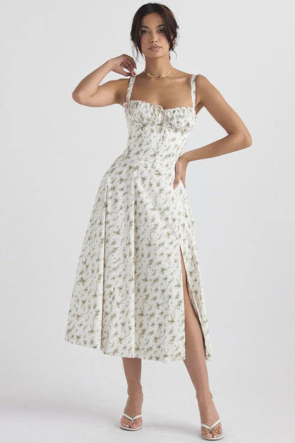 Adjustable Strap Ramie Long Dress