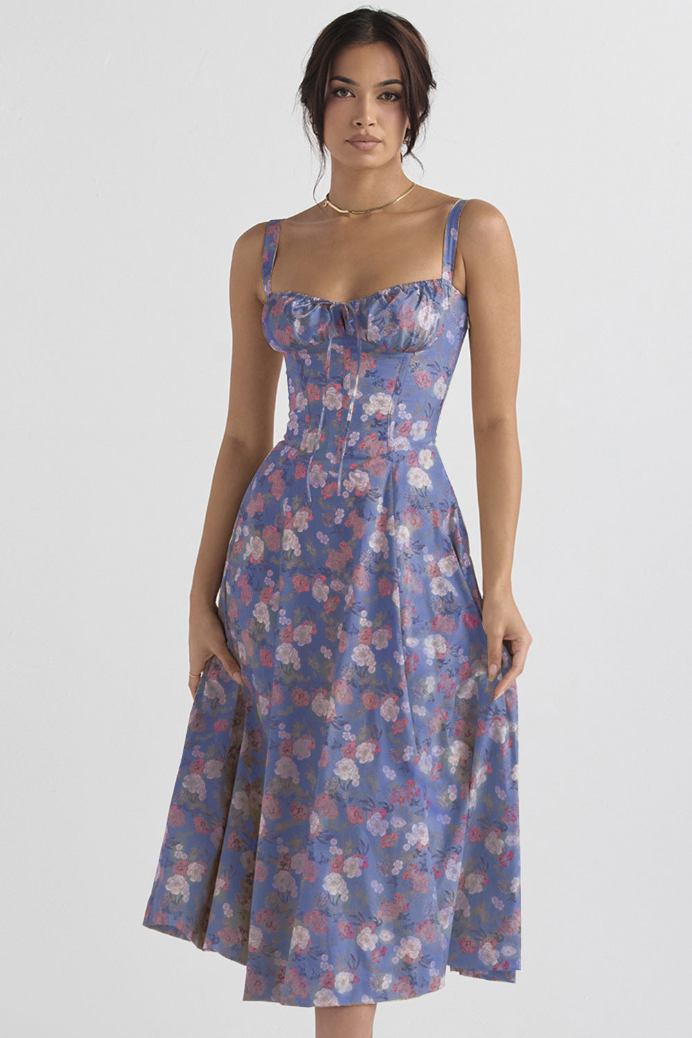 Adjustable Strap Ramie Long Dress