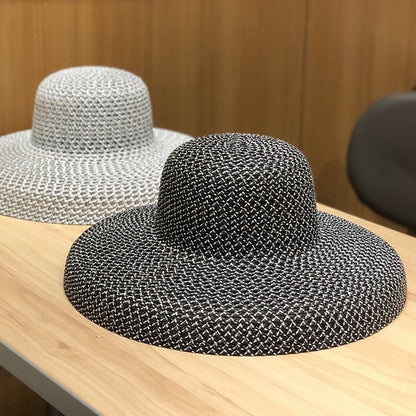 Adjustable Straw Sun Hat with Wide Brim
