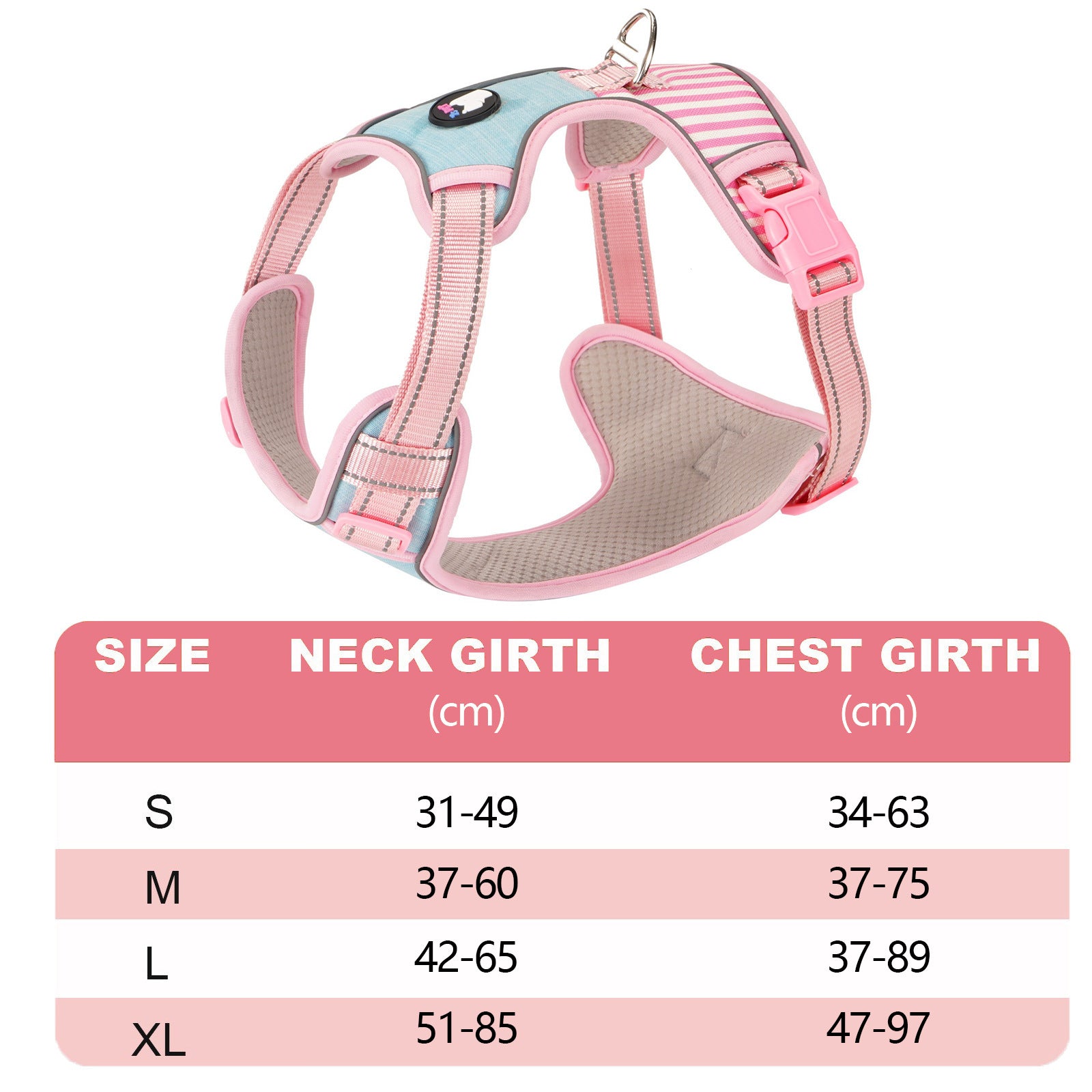 Adjustable Striped Dog Harness with Leash