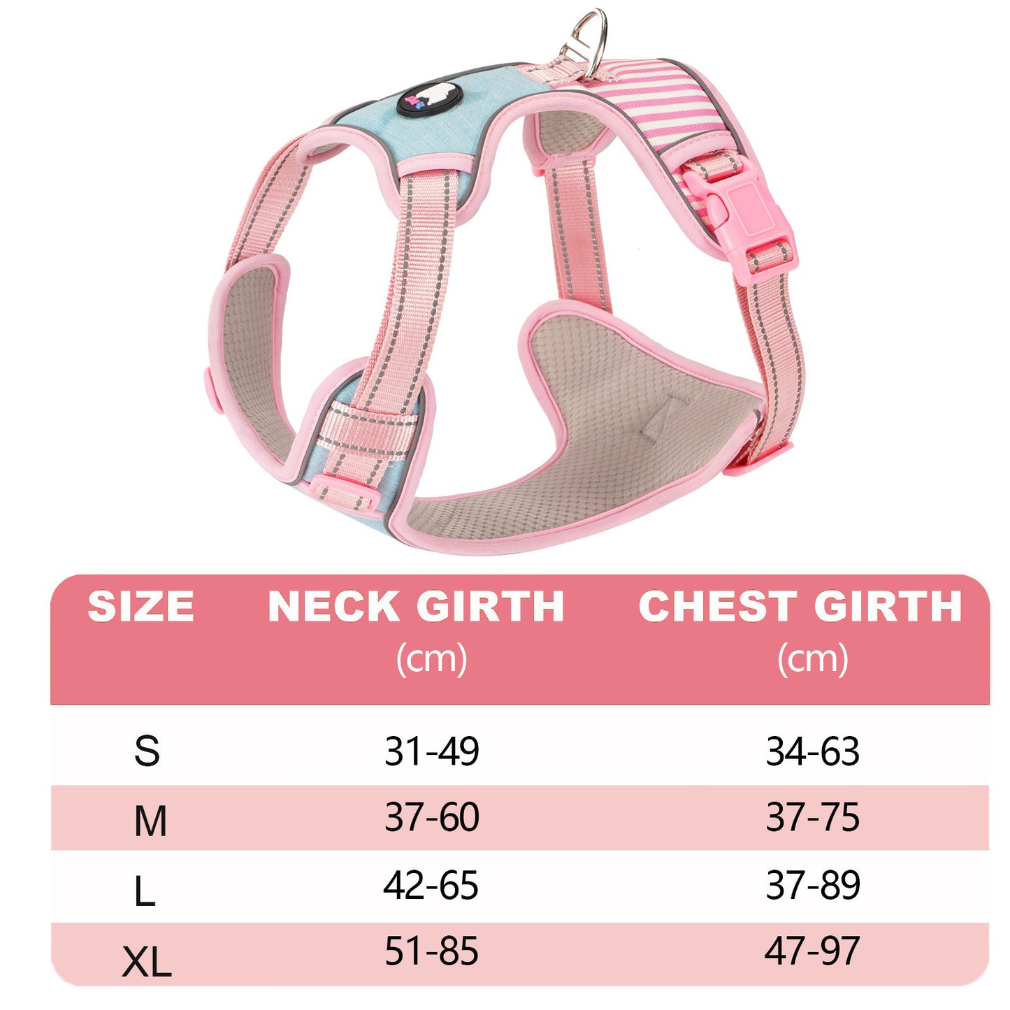 Adjustable Striped Dog Harness with Leash