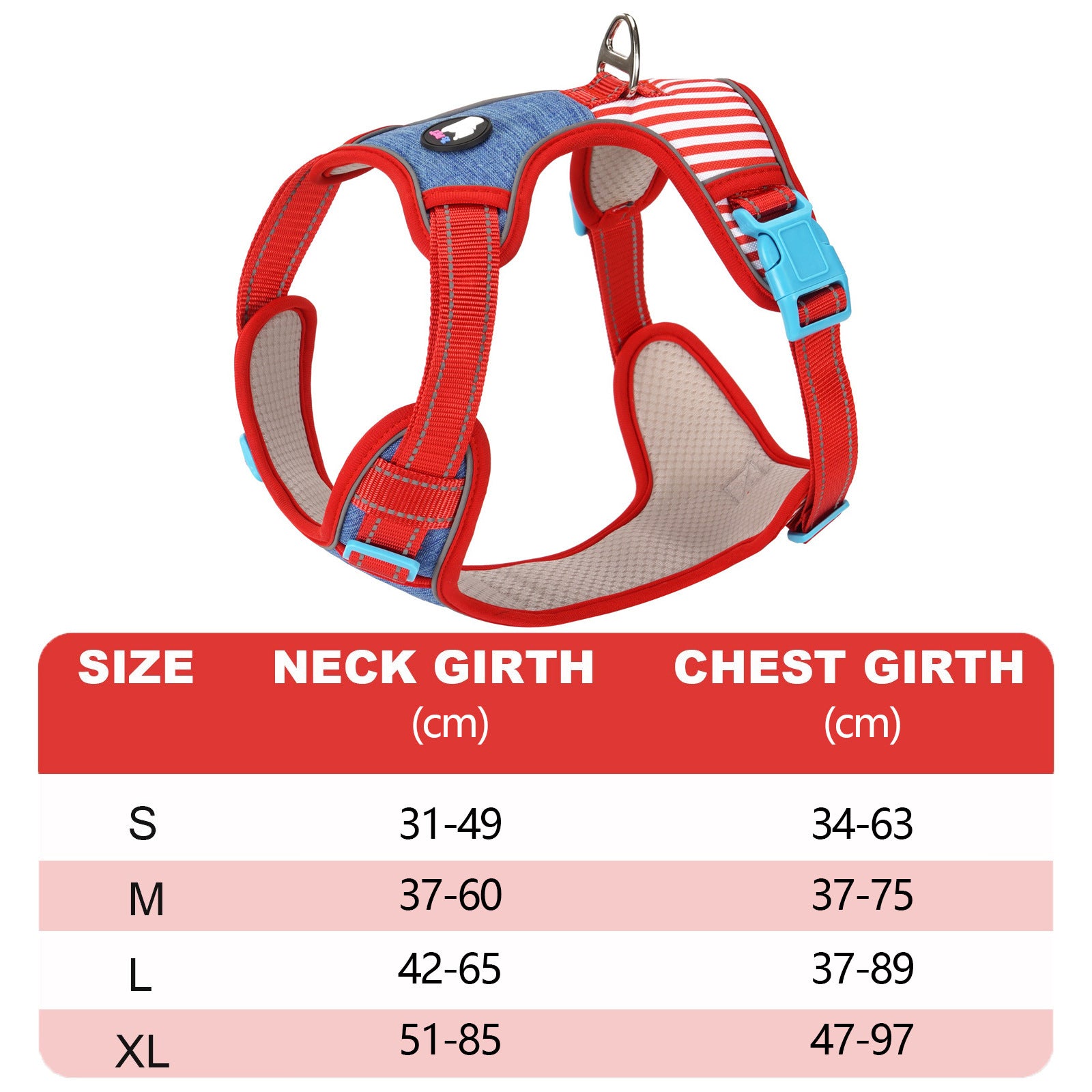 Adjustable Striped Dog Harness with Leash