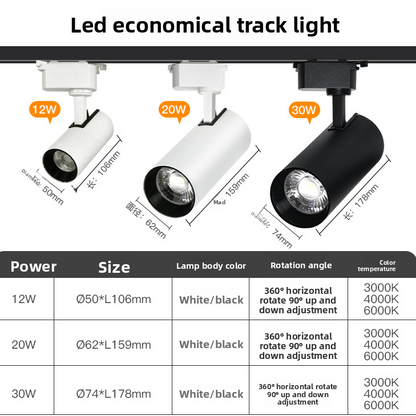 Adjustable Surface Mounted Track Lighting Spotlight