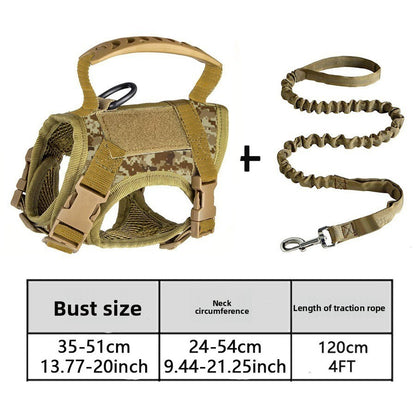 Adjustable Tactical Pet Harness with Leash