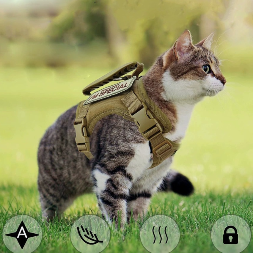 Adjustable Tactical Pet Harness with Leash