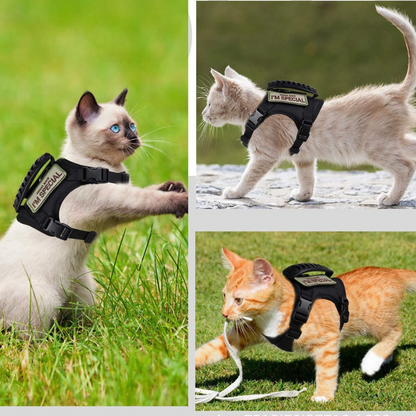 Adjustable Tactical Pet Harness with Leash
