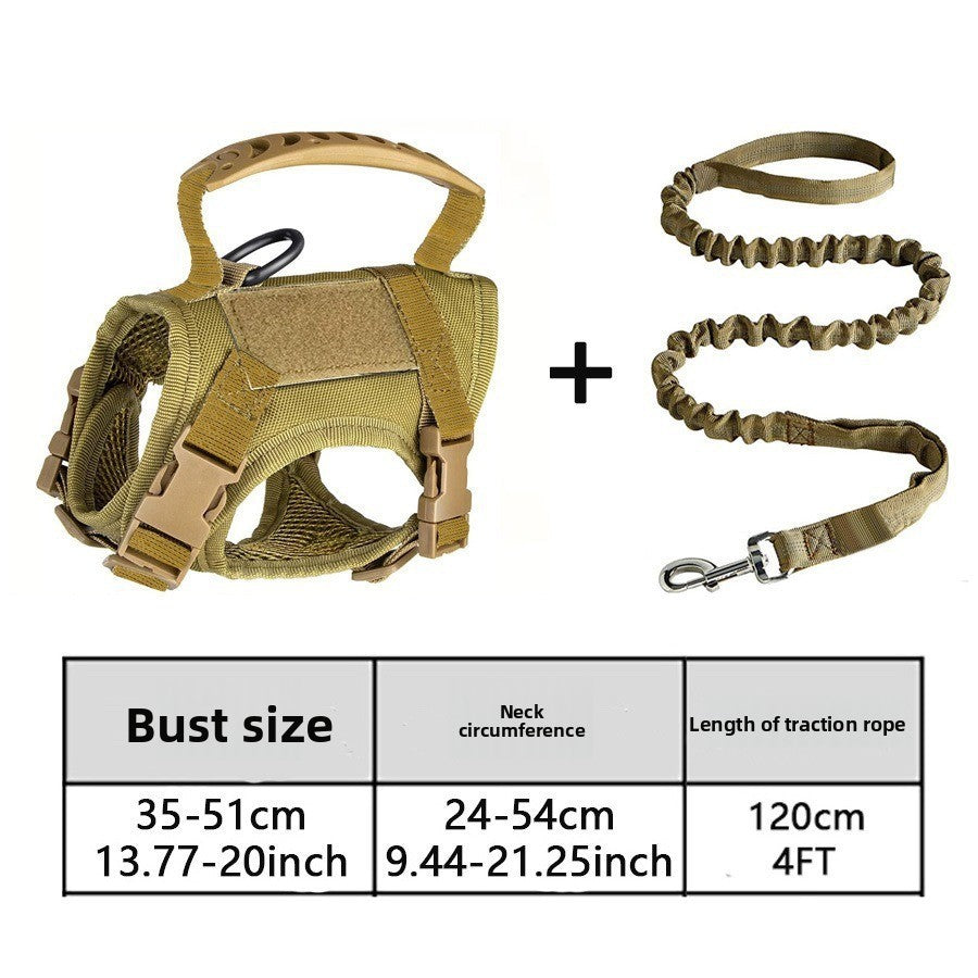 Adjustable Tactical Pet Harness with Leash