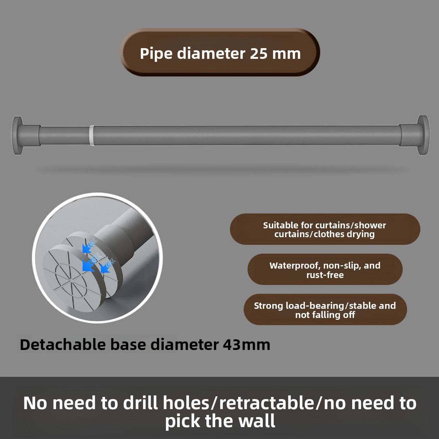 Adjustable Telescopic Tension Rod