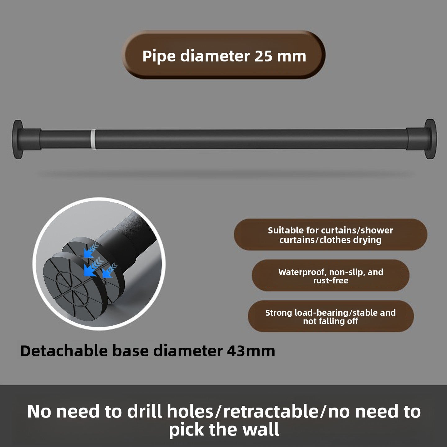 Adjustable Telescopic Tension Rod