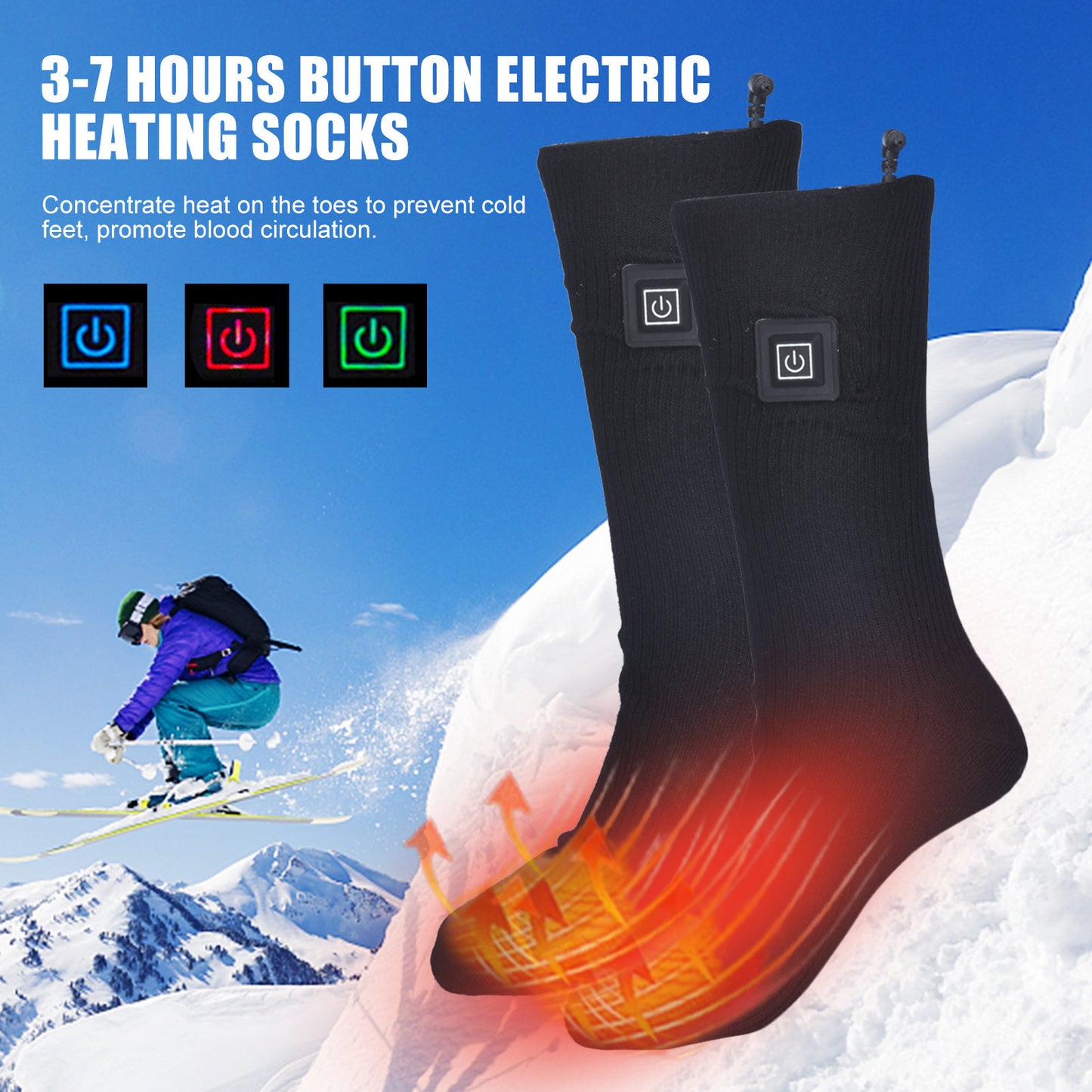 Adjustable Temperature Electric Heating Socks