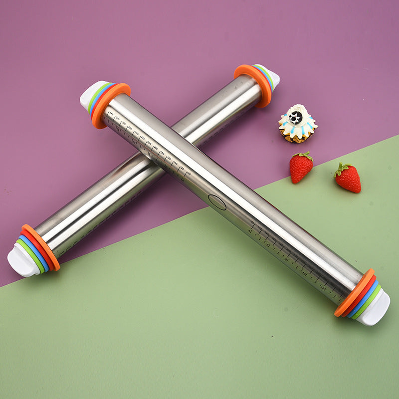 Adjustable thickness rolling pin