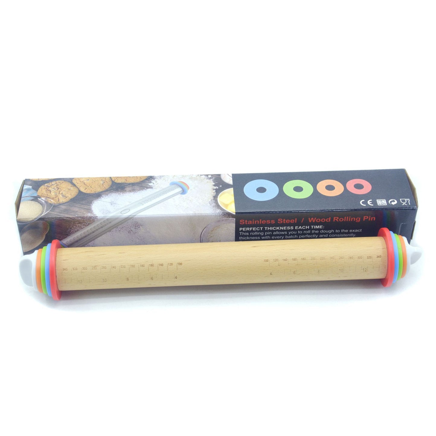 Adjustable thickness rolling pin
