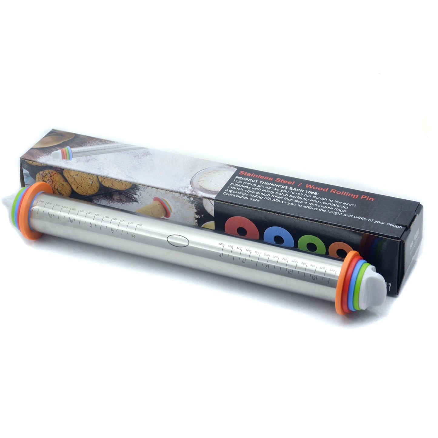Adjustable thickness rolling pin