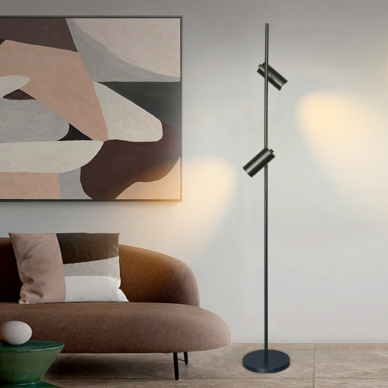 Adjustable Three-Head Floor Lamp with Three-Color Lighting