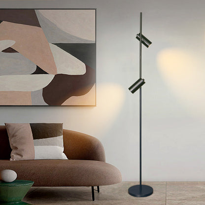 Adjustable Three-Head Floor Lamp with Three-Color Lighting