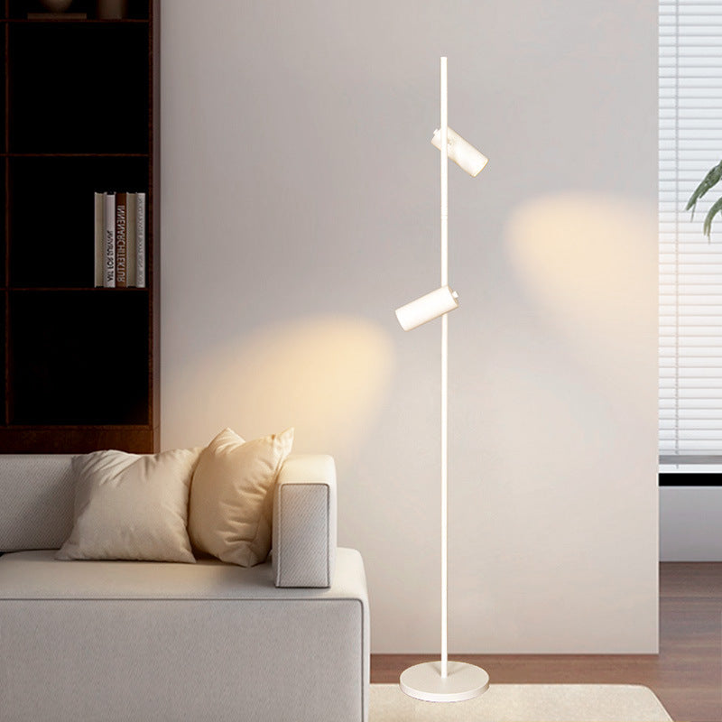 Adjustable Three-Head Floor Lamp with Three-Color Lighting