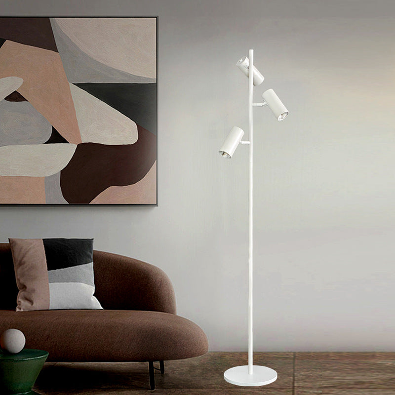 Adjustable Three-Head Floor Lamp with Three-Color Lighting