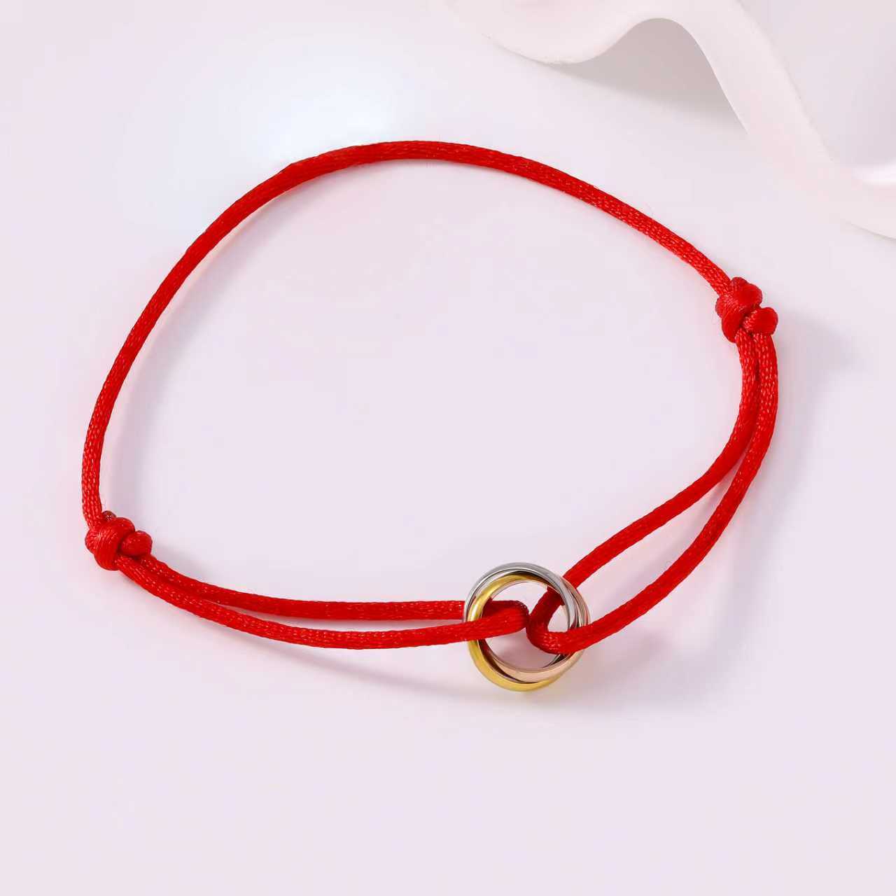 Adjustable Three-Ring Braided Cord Bracelet