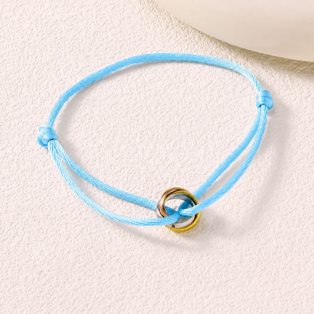 Adjustable Three Ring Woven Bracelet