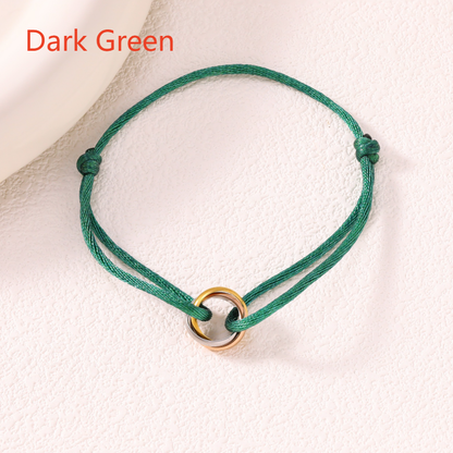 Adjustable Three Ring Woven Bracelet
