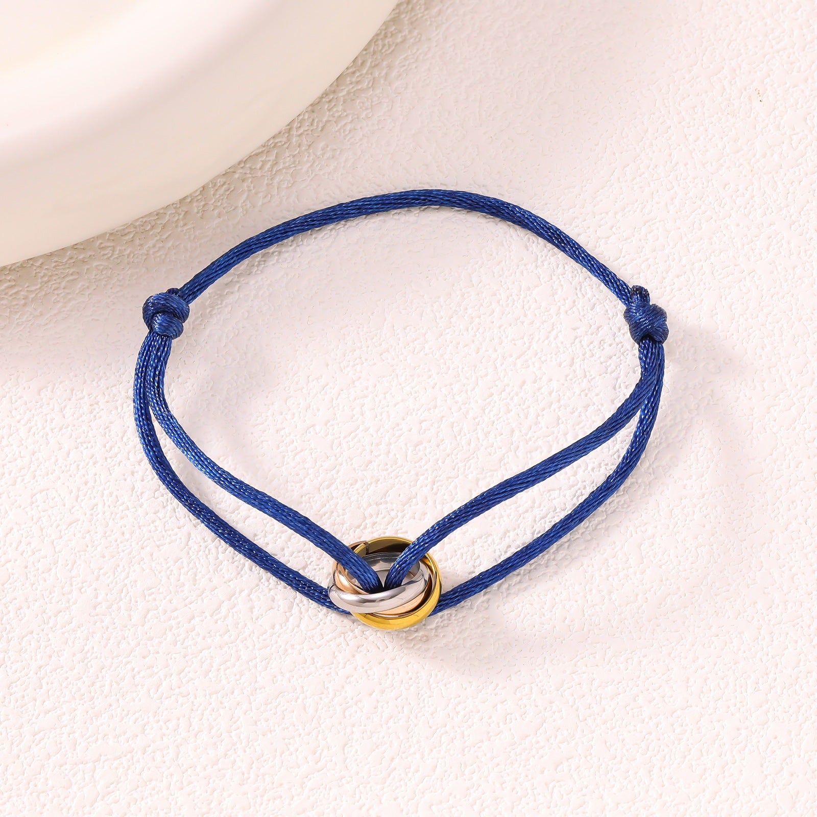 Adjustable Three Ring Woven Bracelet