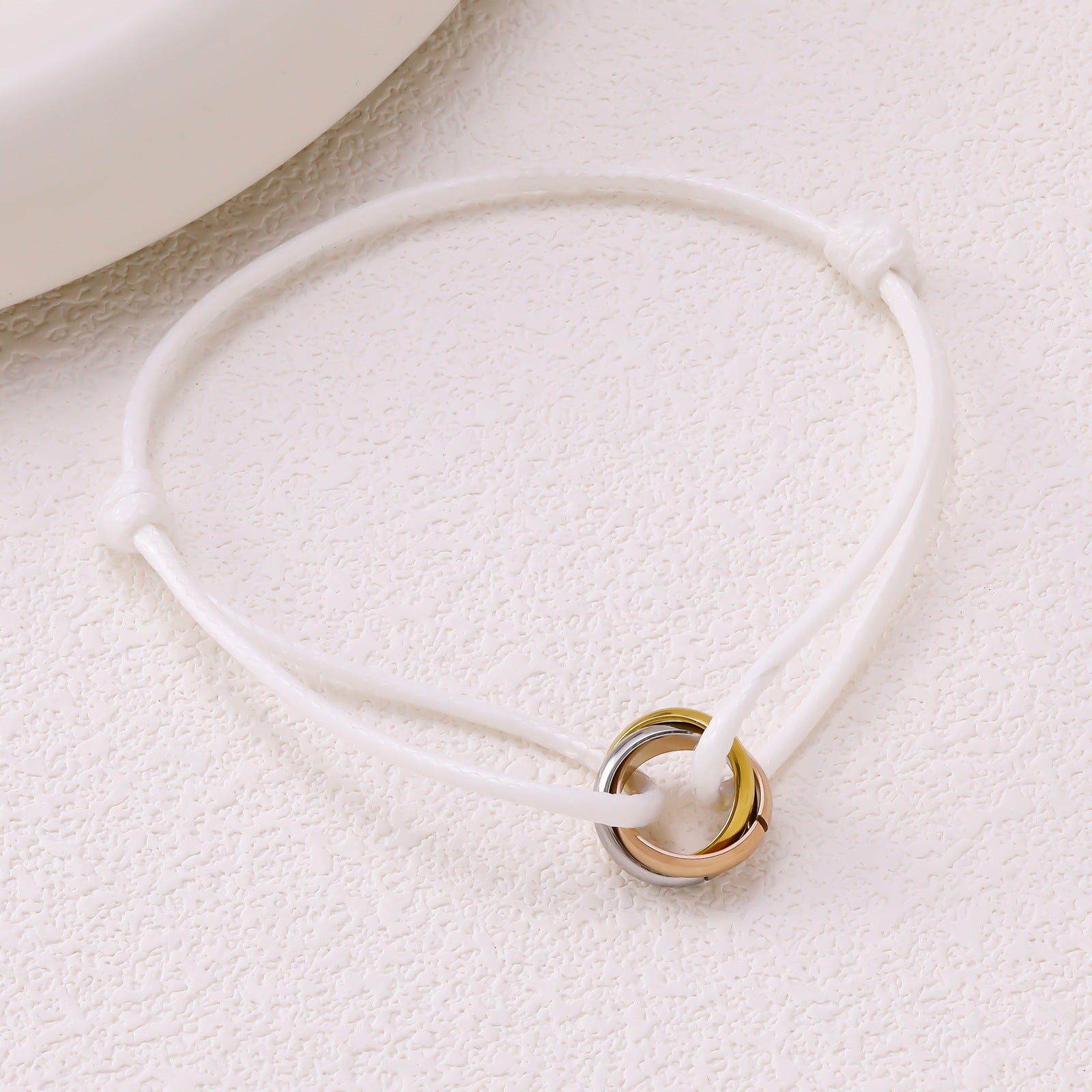 Adjustable Three Ring Woven Bracelet