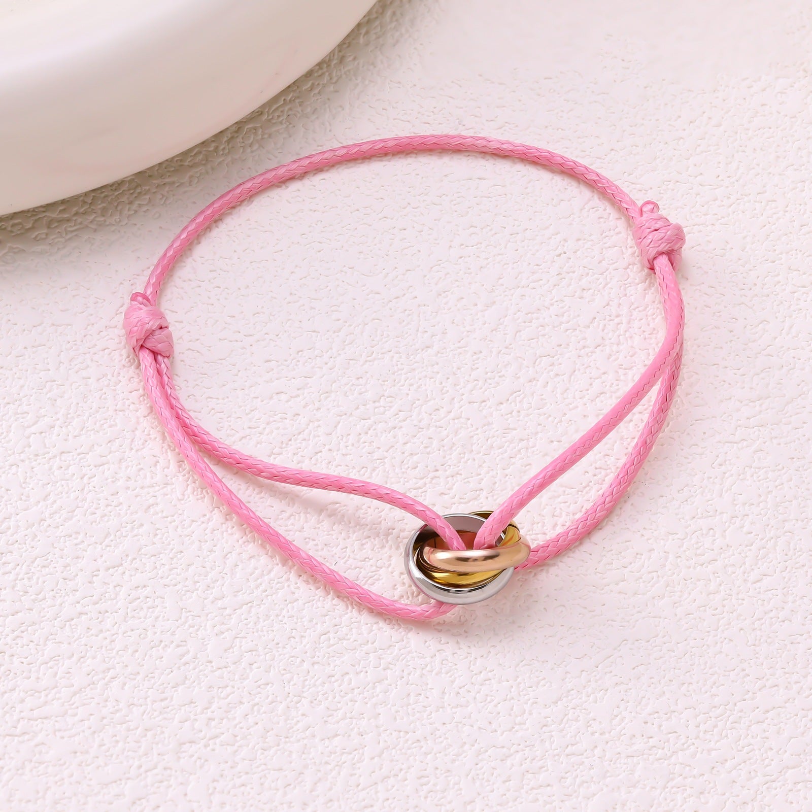 Adjustable Three Ring Woven Bracelet