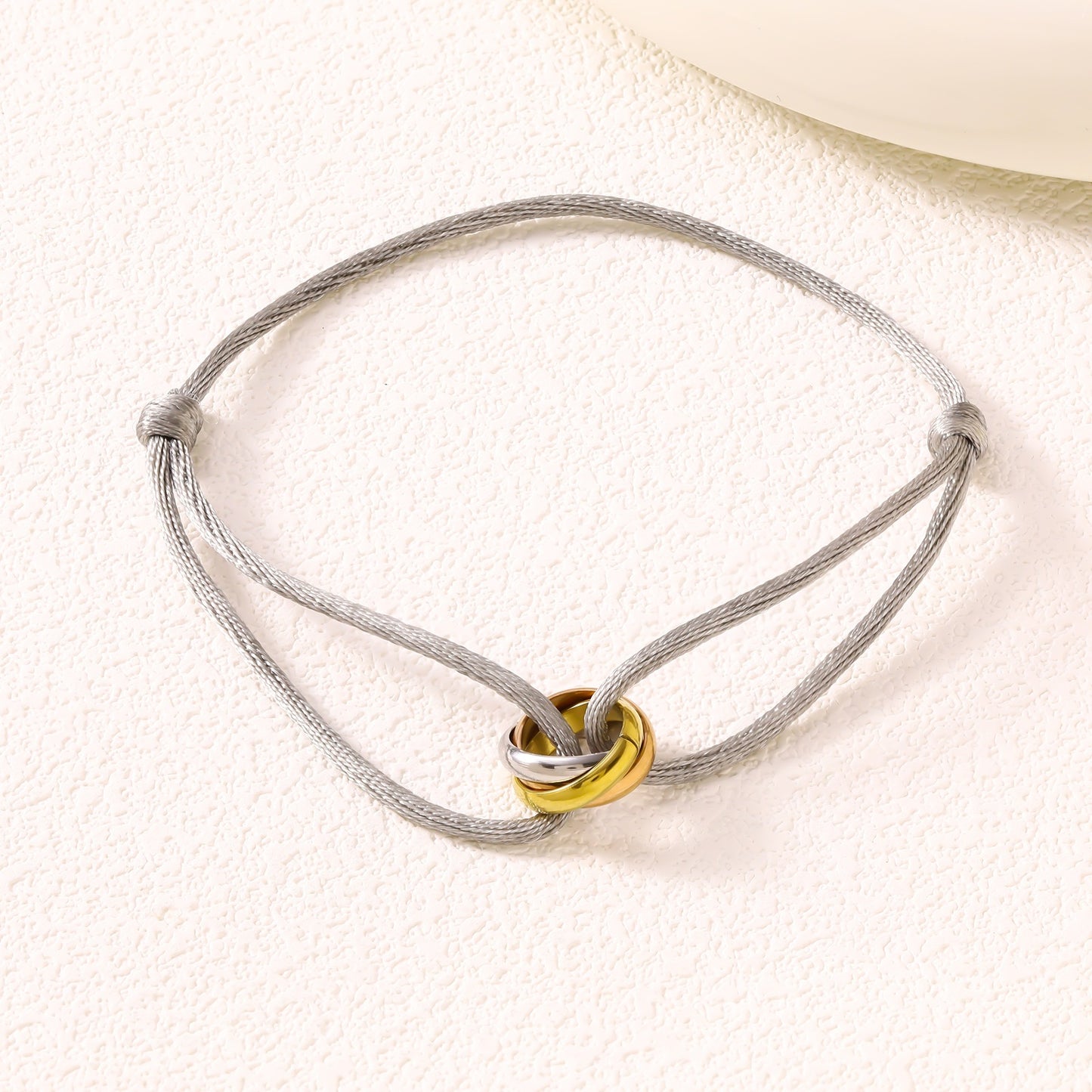 Adjustable Three Ring Woven Bracelet