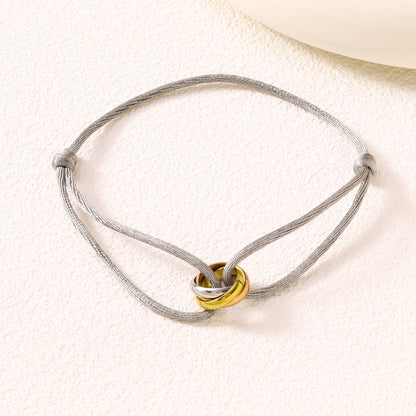 Adjustable Three Ring Woven Bracelet