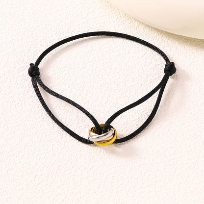 Adjustable Three Ring Woven Bracelet