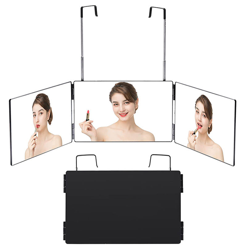 Adjustable Three-Sided LED Travel Makeup Mirror