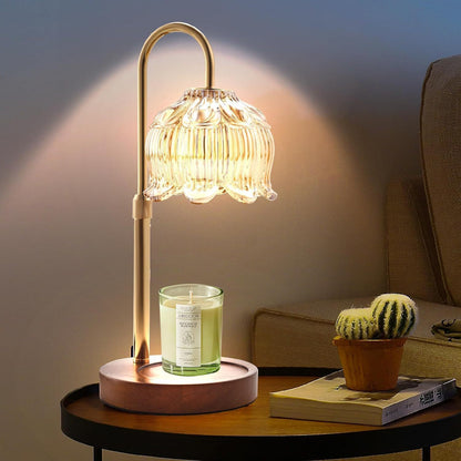 Adjustable Timer Aromatherapy Wax Melt Lamp with Decorative Glass Shade