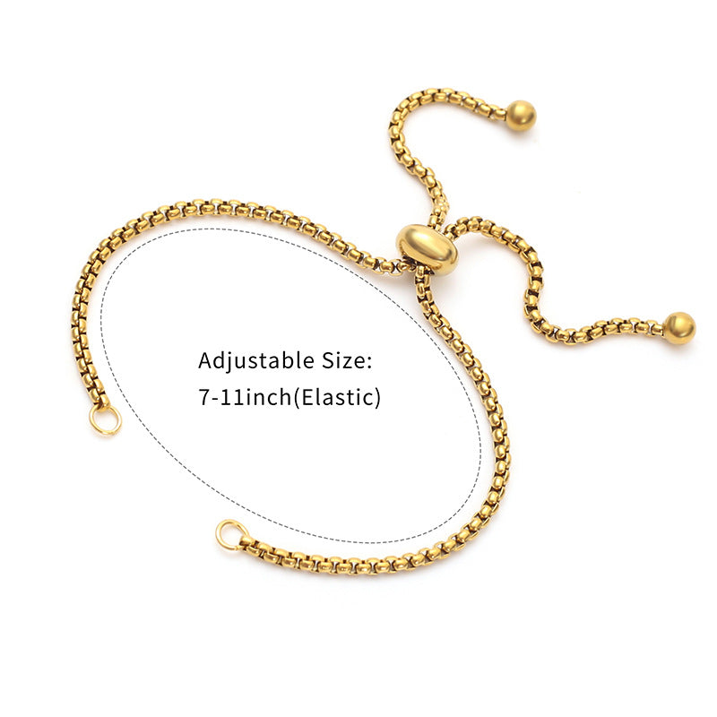 Adjustable Titanium Steel Gold Plated Bracelet