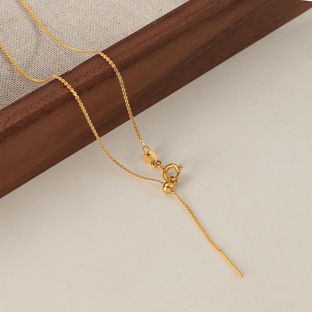 Adjustable Titanium Steel Necklace with Gold Plating