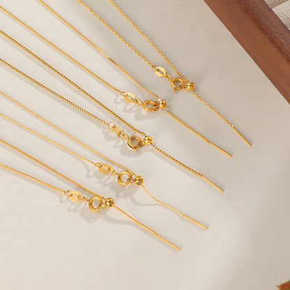 Adjustable Titanium Steel Necklace with Gold Plating