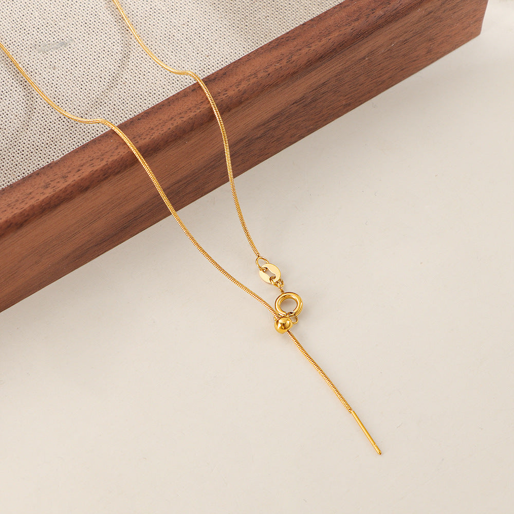 Adjustable Titanium Steel Necklace with Gold Plating