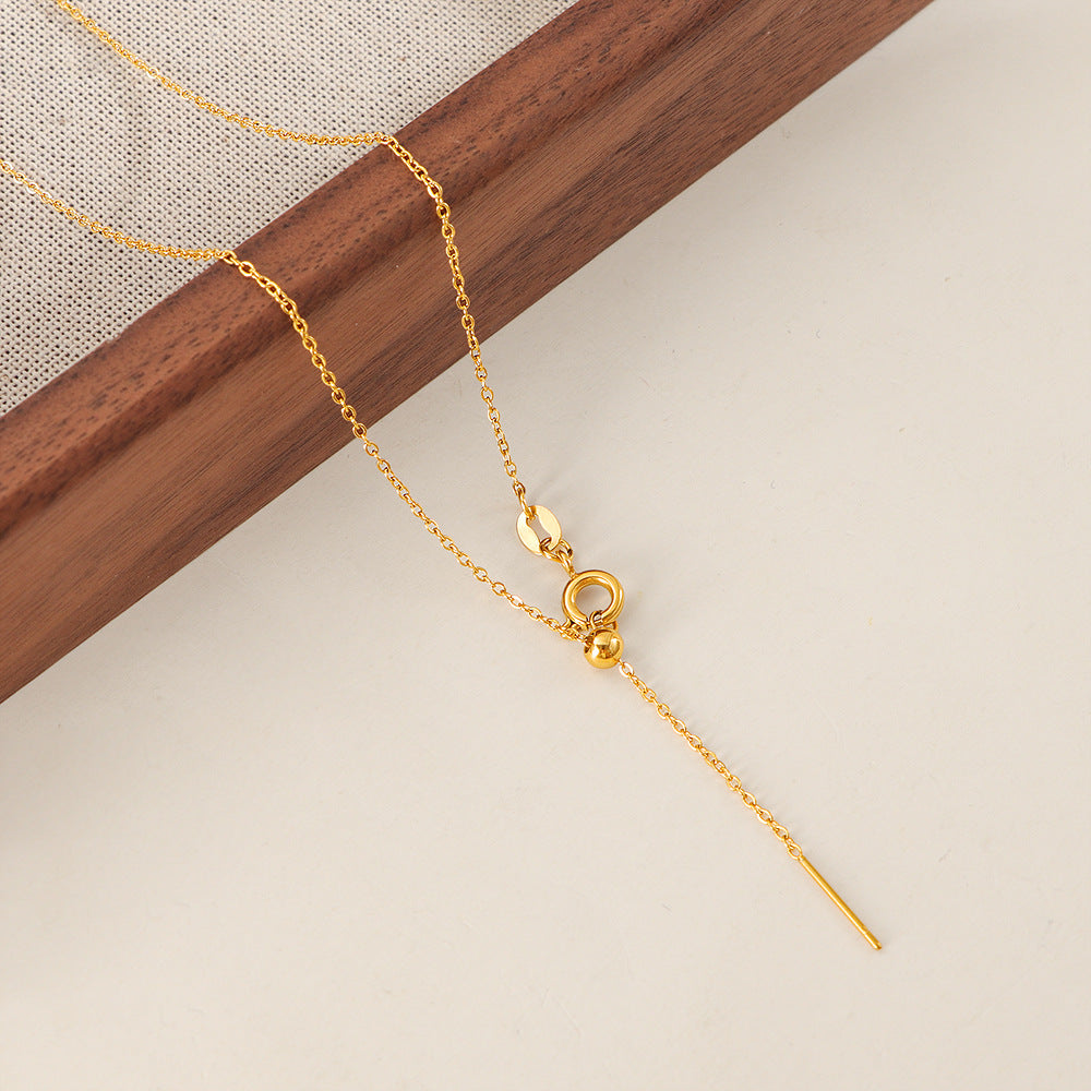Adjustable Titanium Steel Necklace with Gold Plating