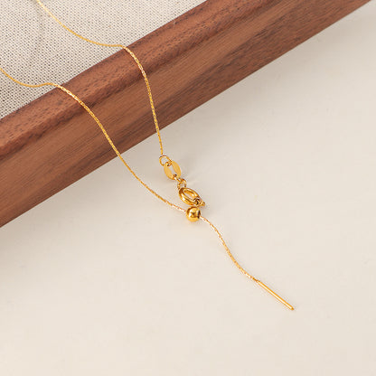 Adjustable Titanium Steel Necklace with Gold Plating