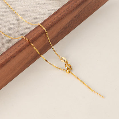 Adjustable Titanium Steel Necklace with Gold Plating