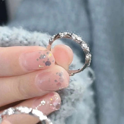 Adjustable Twist Wrap Ring Minimalist Geometric Design
