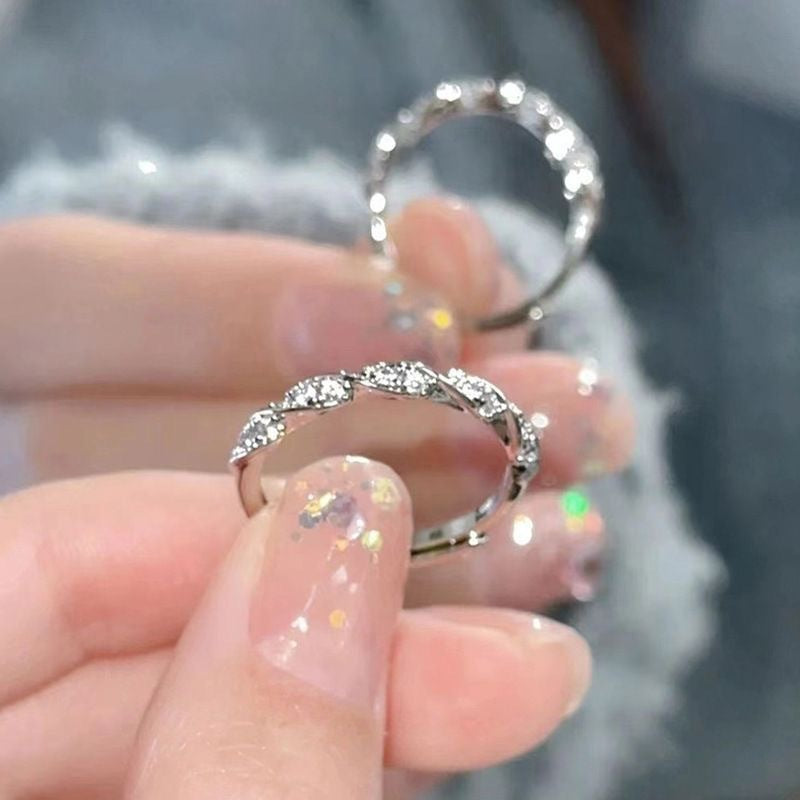 Adjustable Twist Wrap Ring Minimalist Geometric Design