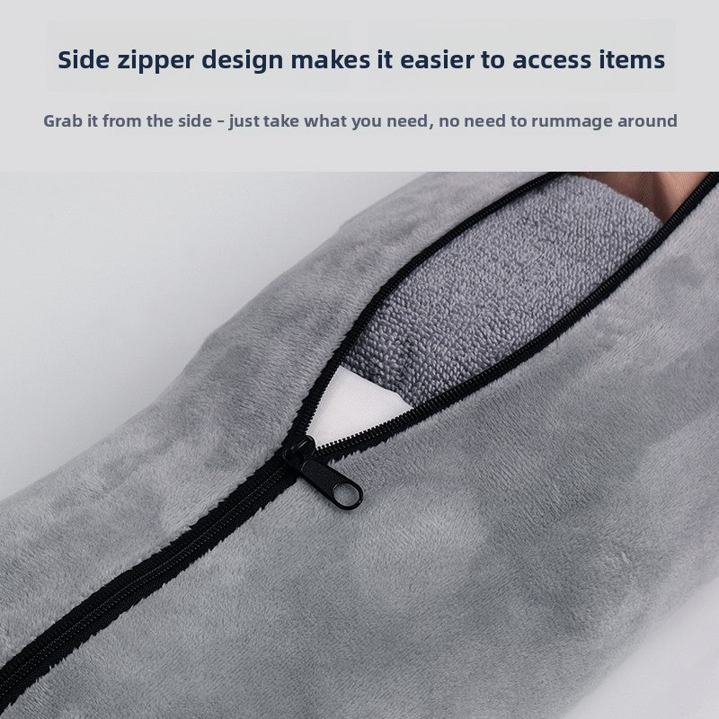 Adjustable U-Shaped Travel Pillow with Storage