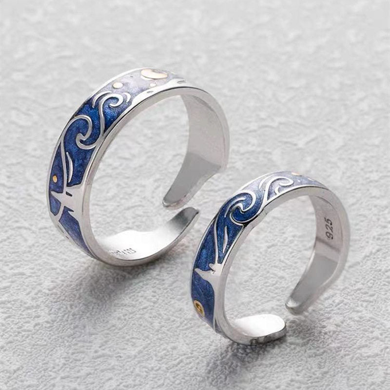 Adjustable Van Gogh Starry Night Ring