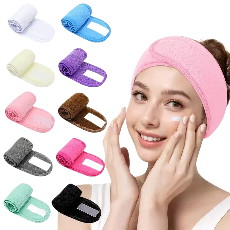 Adjustable Velcro Headband for Sports and Skincare