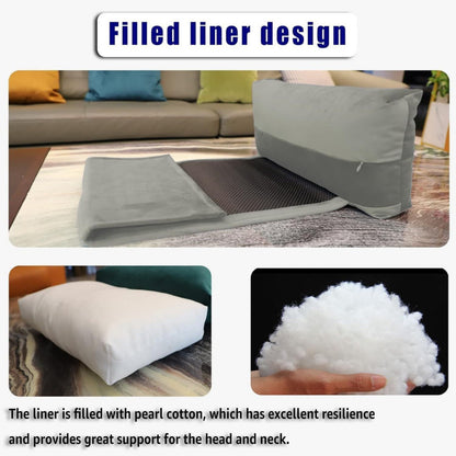 Adjustable Velvet Car Neck Pillow with Anti-Slip Base
