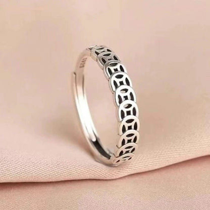 Adjustable Vintage Coin Ring in Sterling Silver