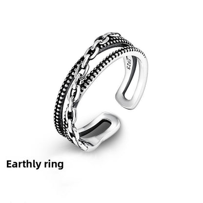 Adjustable Vintage Copper Ring for Men