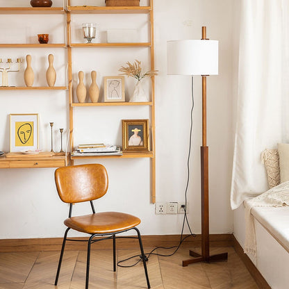 Adjustable Vintage Wood Floor Lamp with LED