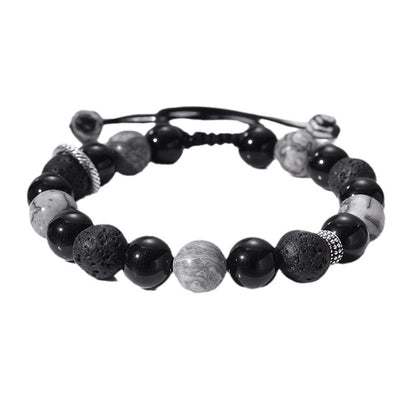 Adjustable Volcanic Stone Beaded Bracelet